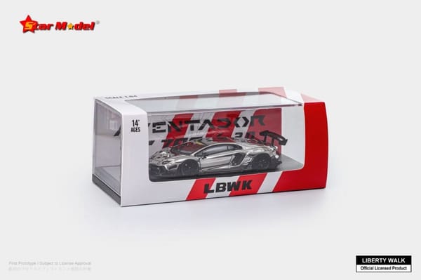 Star Model - Liberty Walk Aventador LP700-4 LBWK 2.0 Silver Chrome (Official Licence Product) (Copy)