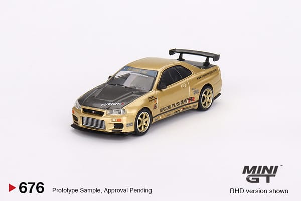 MiniGT - Nissan Skyline GT-R (R34) Top Secret Top Secret Gold