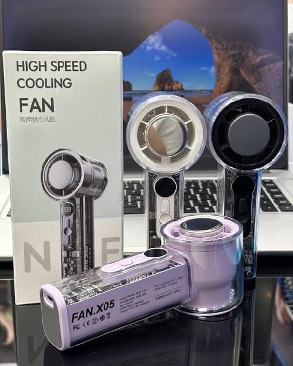 Cross-Border X05 New Model Rechargeable Turbine Cooling USB Handheld Fan with Digital Display Portable Outdoor Mini Fan