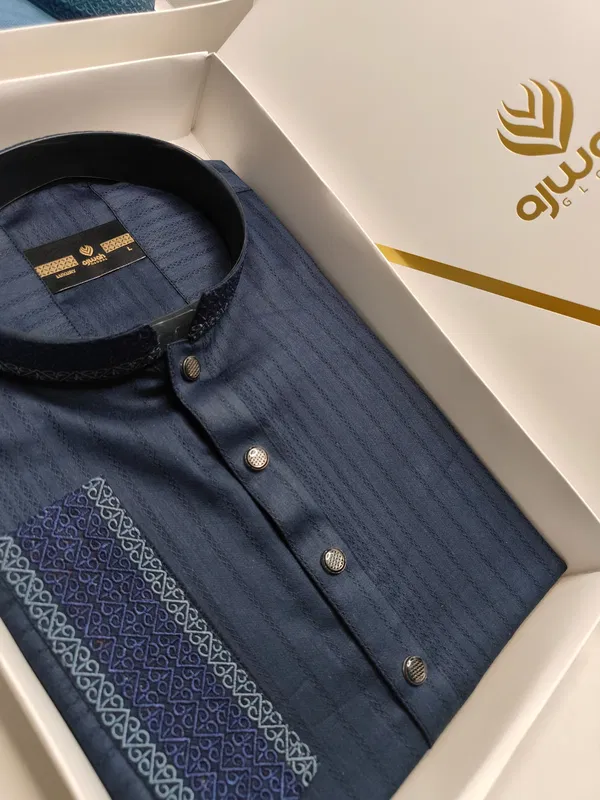 Navy Sultan Elegance Panjabi -A3O147