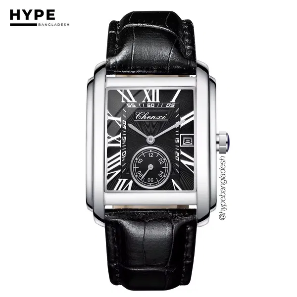 Chenxi Tank Watch (Silver-Black)