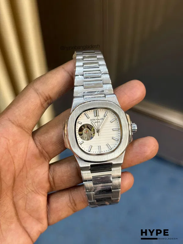 Patek Philippe Nautilus Semi AAA Open Heart Automatic (White)