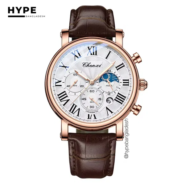 Chenxi Chronograph Moonphase (Brown-White)