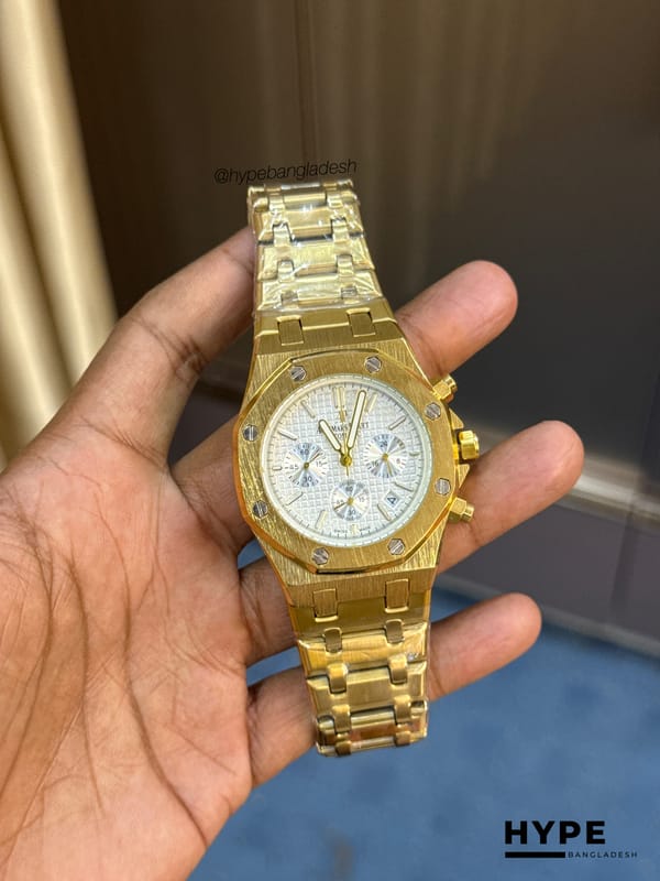 AP Quartz Chronograph Chain (Gold-White)