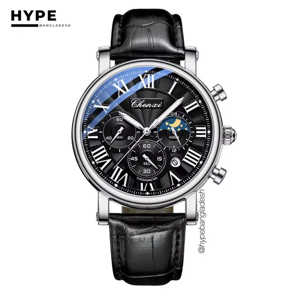 Chenxi Chronograph Moonphase (Silver-Black)