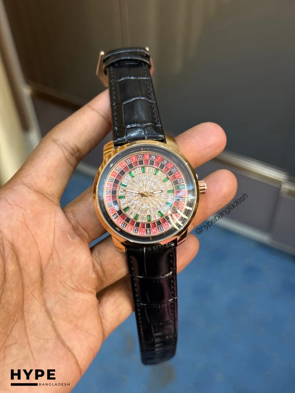 HERYI Casino Watch With Stone (Black-Rosegold)