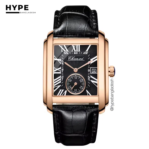 Chenxi Tank Watch (Rosegold-Black)