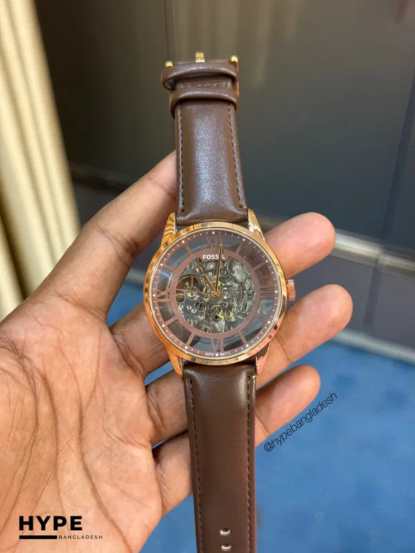 Fossil Transperent Automatic (Brown-Rosegold)