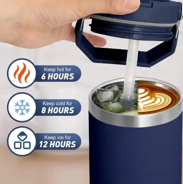 New Stainless Steel Thermos Cup Outdoor Sports Kettle American Big Mouth Portable Kettle Camping Children's Insulation Cup Inva gadget