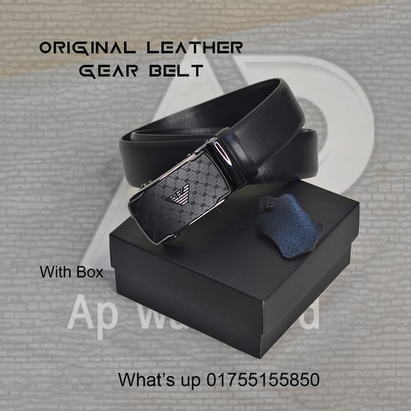 Premium Genuine Leather Armani Auto Gear Belt With Box