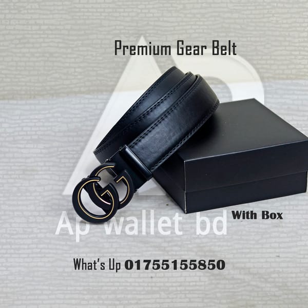 Gucci Premium Quality Leather Gear Buckle Belt With Box