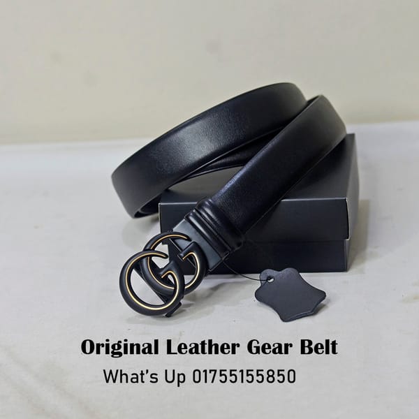 Gucci Premium Original Leather Gear Buckle Belt With Box