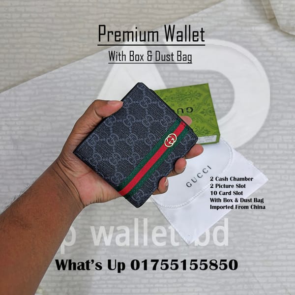 Flag Logo Gucci Premium Short Wallet with OG Box & Dust bag