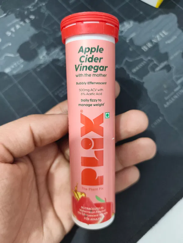 Plix Apple Cider Vinegar (with the mother) – Bubbly Effervescent (Watermelon Flavour)