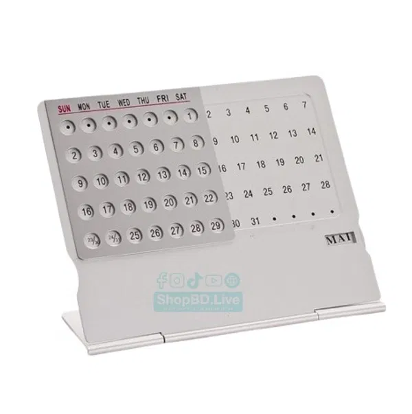 Creative Ultra Thin Aluminum Alloy Perpetual Desk Calendar 100 Year Office Table Decor | Price in BD