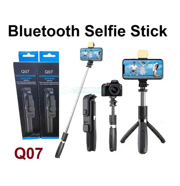 Q07 Bluetooth Selfie Stick Tripod with LED Light & Remote – 3-in-1 Selfie Stick Stand | Price in BD