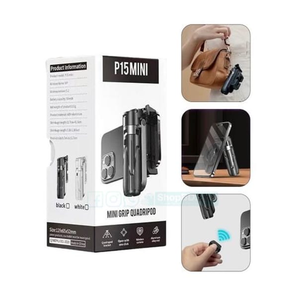 P15 Mini Flexible Selfie Stick Tripod with Wireless Remote | 2-in-1 Extendable Phone Stand | Price in BD