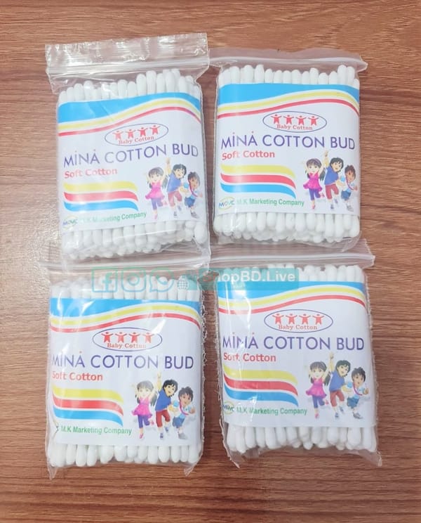 Mini Cotton Bud Pure Soft Cotton Swabs – 4 Packets for Babies & Adults | Price in BD