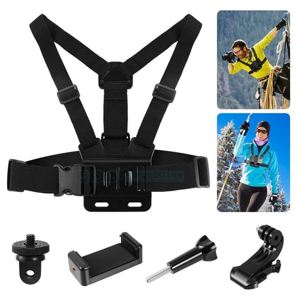 Action Camera Chest Mount with Phone Holder for Smartphone and Action Camera - Effortlessly Capture Your Vlogs and Adventures, Chest Mount With Mobile Mount Holder