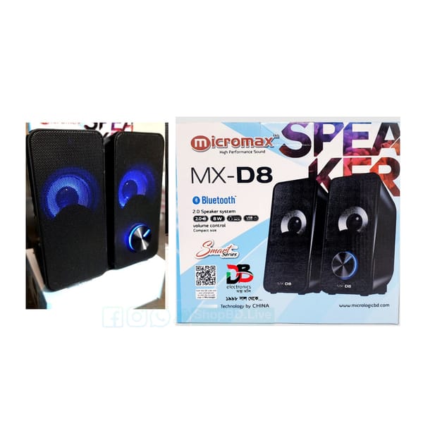 D8 Mini USB Multimedia Portable Speaker for Laptop Mobile Computer PC Desktop MX D8 - Black