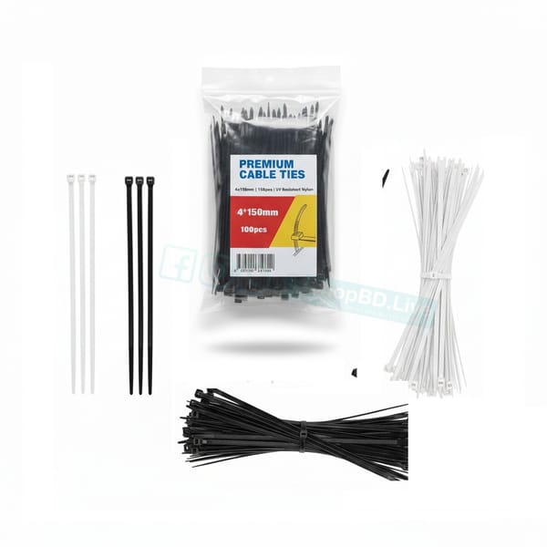 100 PCS 6 Inch Cable Ties (4×150mm) multi purpose Heavy Duty UV Resistant Nylon Zip Wraps | Price in BD