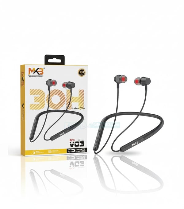 MKB V03 Magnetic Waterproof ENC Wireless Neckband V5.3 | Price in BD