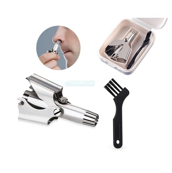Mini Portable Nose Hair Removal Tool Waterproof Stainless Steel Man Manual Nose Hair Trimmer for Nose Ear Moustache and Whiskers Hair