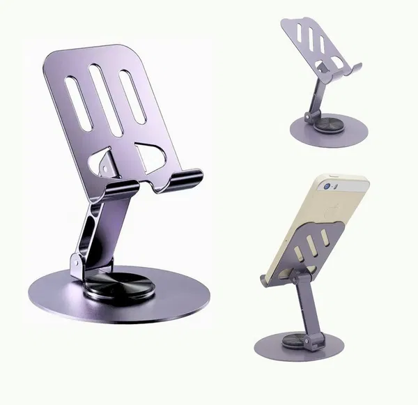 Metal Mobile Stand 360 Degree Rotating Mobile Phone Holder Stand for Desk 8001