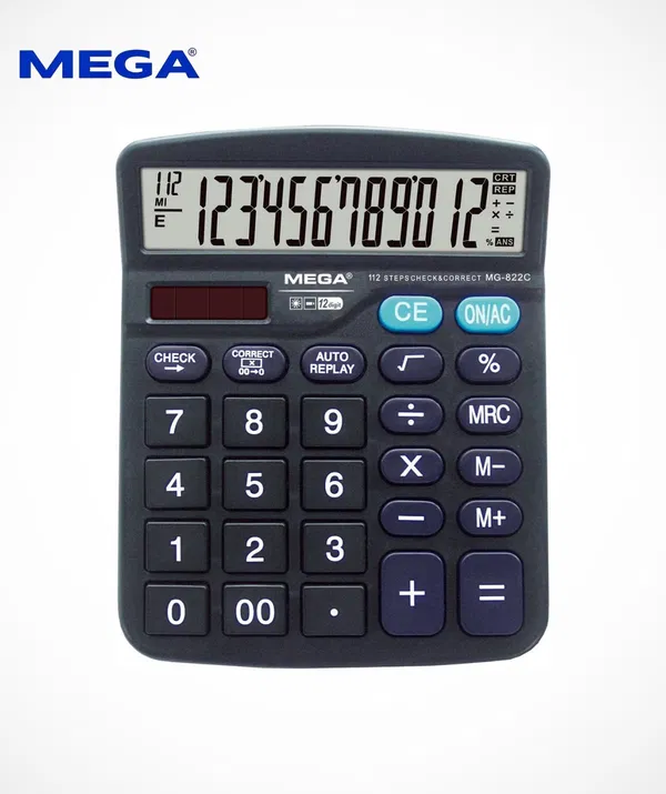 MG-822C Mega 12 Digit Desktop Calculator Dual Power (Solar + Battery) Electronic Calculator | Price in BD