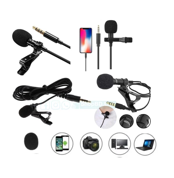 Portable Super Mini 3.5mm Tie Lapel Lavalier Clip On Mic Microphone for PC, Laptop, mobile phone, loudspeakers, speakers (1.5M)