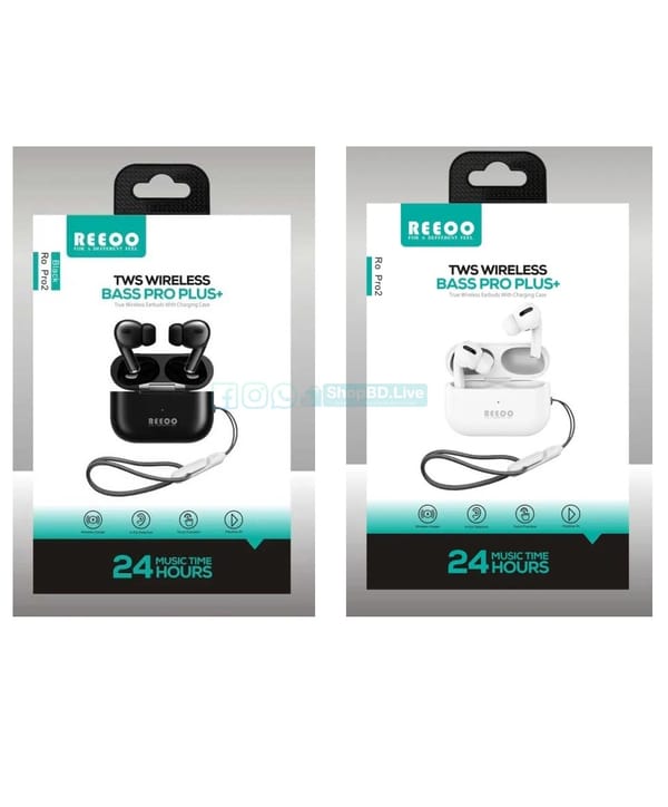 Reeoo RO Pro2 Bluetooth Earbuds Reeoo ANC & ENC Airpods 24 Hours