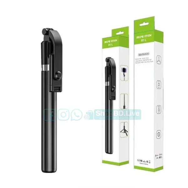 R1-L 3-in-1 Wireless Bluetooth Remote Selfie Stick with Tripod Stand (67cm) | Price in BD
