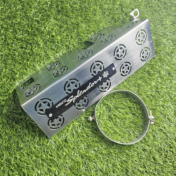 Premium SS Star Model Silencer Gourde For Splendor Plus