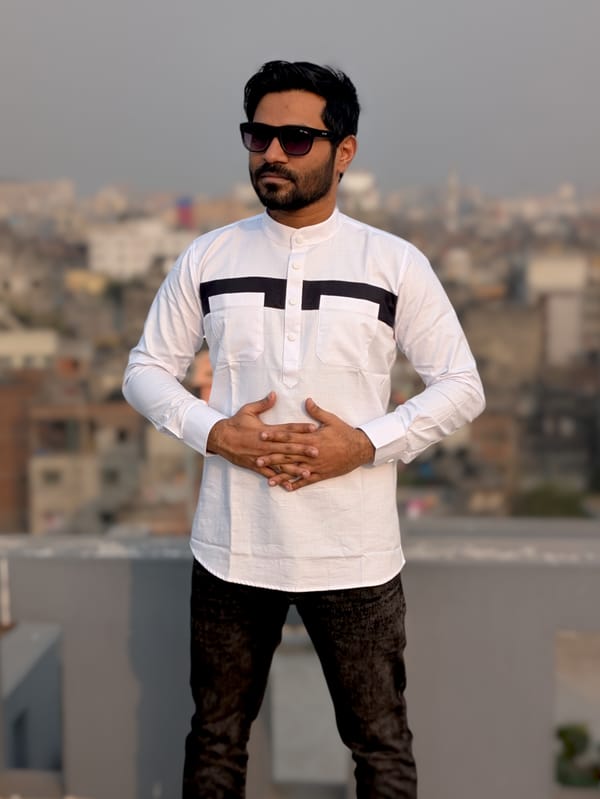 Contrast cotton katua white color