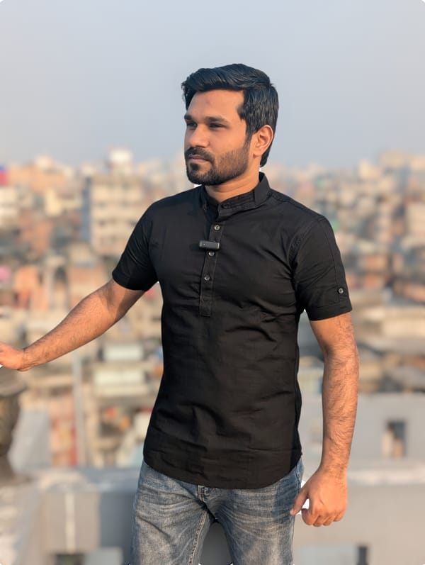 half sleeve black color cotton katua