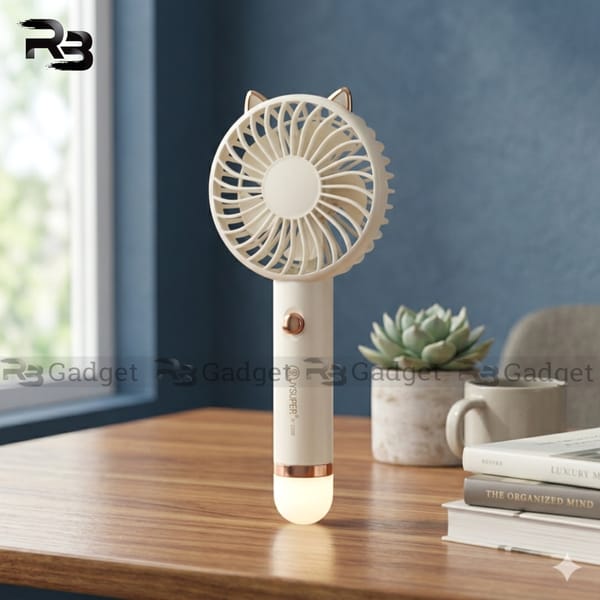 JYSUPER JY-2320 Portable Handheld Mini Fan with Integrated LED light