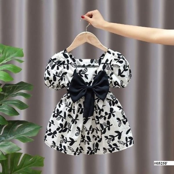 Baby Girls Floral Bow Princess Cute Puff Sleeve Party Dress (6 months to 6 years)