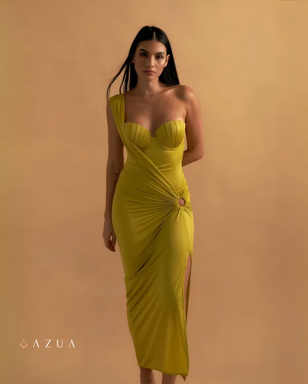 Trope Luxe Swimsuit With Coverup In Yellow