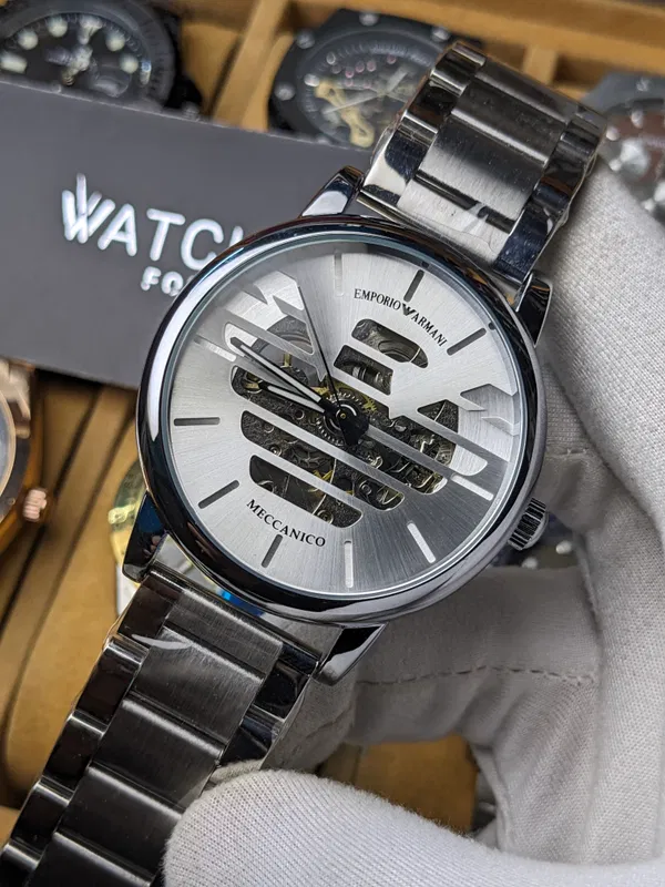 Emporia Armani White Mechanical Watch