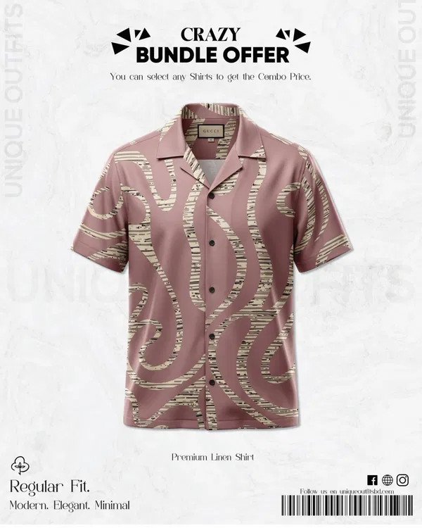 PSH13 Men's Premium China  Printed Casual Shirt
