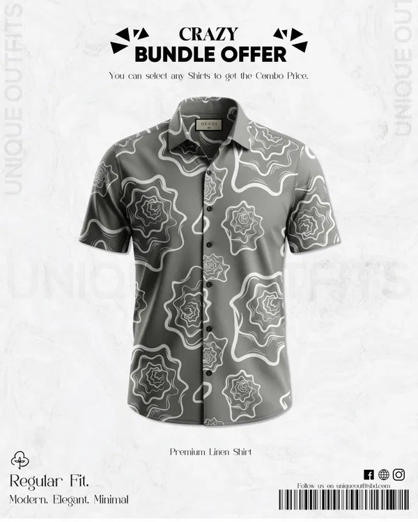 PSH3 Men's Premium China Printed Casual Shirt
