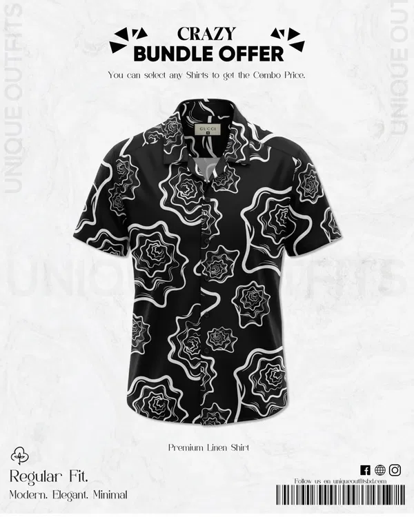 PSH5 Men's Premium China  Printed Casual Shirt