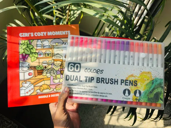60 Dual Tip Brush Pen + One Book (Combo)