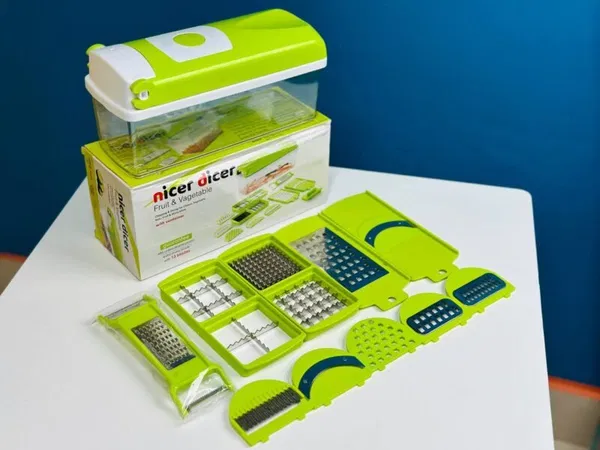 Nicer Dicer 15-in-1 Multifunctional Vegetable & Fruit Chopper with Stainless Steel Blades