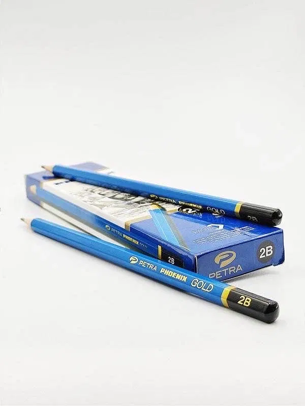 Petra Phoenix Gold Graphite 2B Pencils 12 pcs