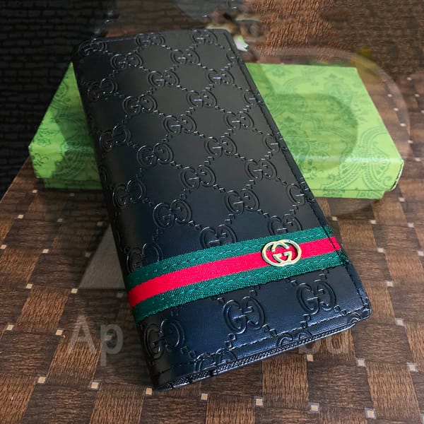 Gucci Original Leather Embossed Long Wallet