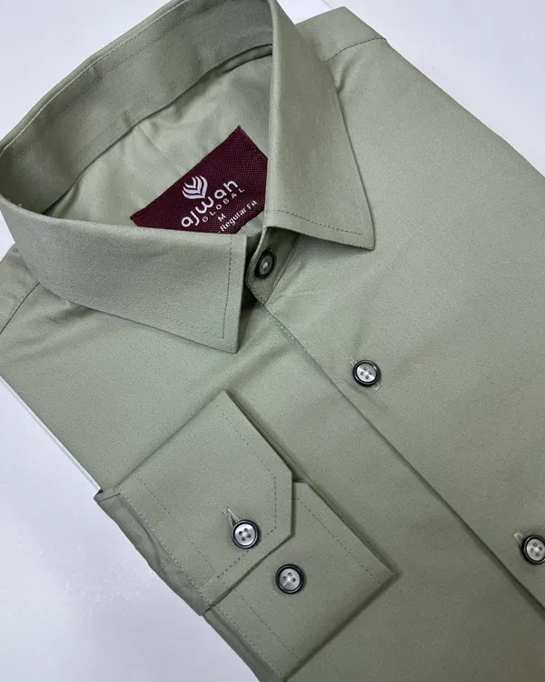 Solid Olive Green Shirt – Minimal Style