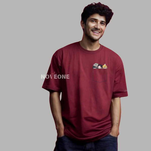 NoveOne N25023– Premium Oversized T-Shirt (Color: Maroon)