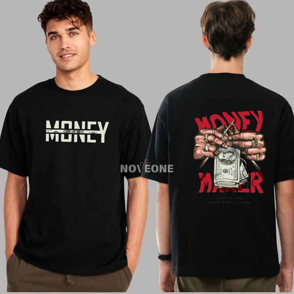 NoveOne N25033– Premium Oversized T-Shirt (Color: Black )