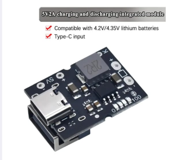 IP5306 Type-C and USB 5V 2A Boost Converter Step-Up Power Module Lithium Battery Charging Protection Board with LED indicator For DIY Charger